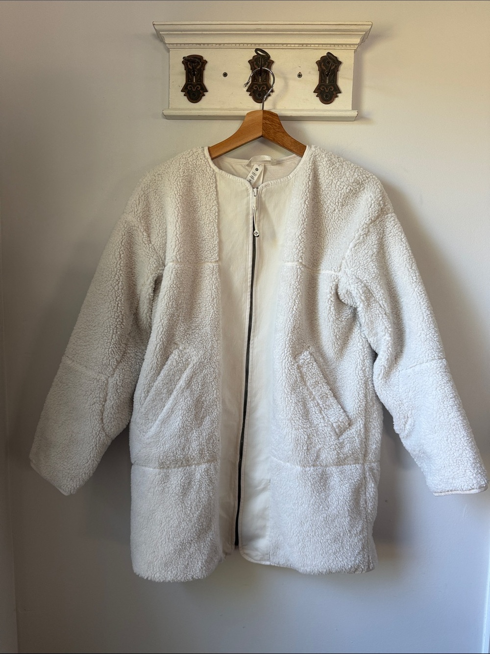 lululemon athletica Cream Teddy Zip-Front Jacket